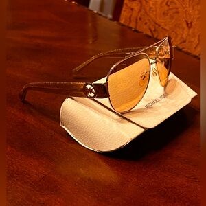 Luxury Michael Kors designer sunglasses lightly tinted tan pink